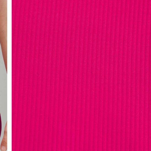 NWT LULULEMON ALIGN RIBBED HIGH RISE PANT 28" WILD BERRY PINK size 4 - Picture 4 of 4